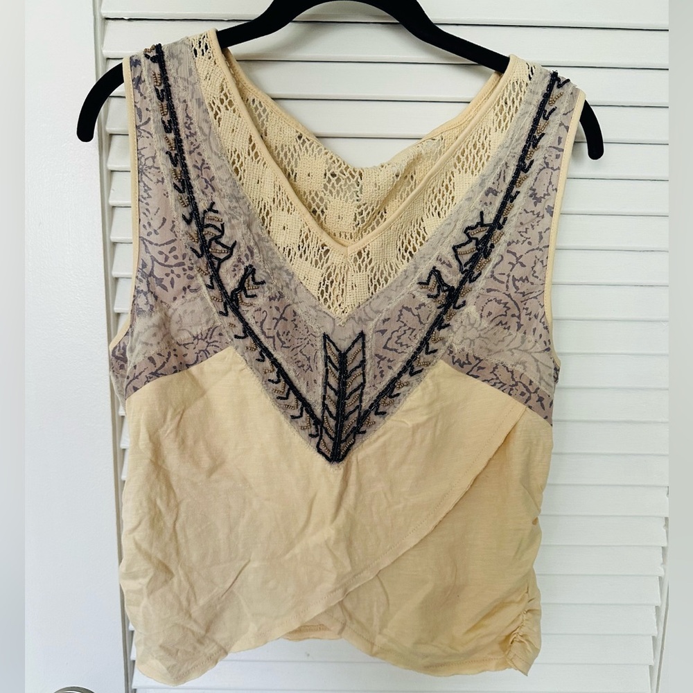 Free People wrap beaded tank medium